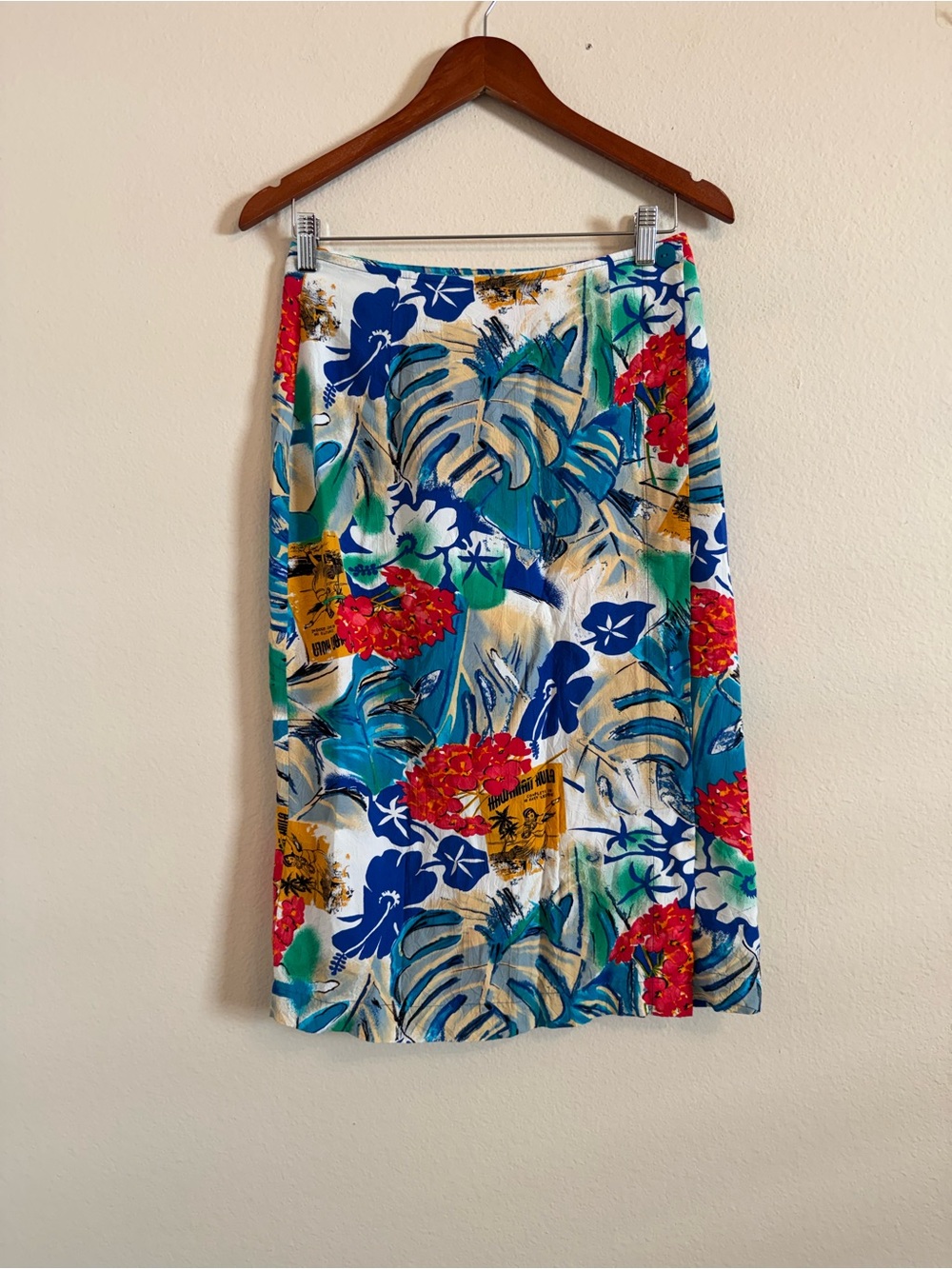 Vintage Jams World Button Waist Wrap Skirt Hawaiian Floral